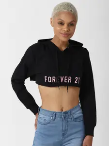 FOREVER 21 Women Black Printed Sweatshirt