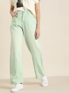 Moda Rapido Women Green Relaxed Fit High-Rise Stretchable Jeans
