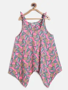 TALES & STORIES Pink Tropical Print Cotton Top