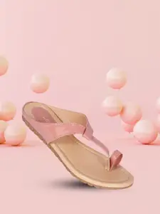 Picktoes Women Pink One Toe Flats