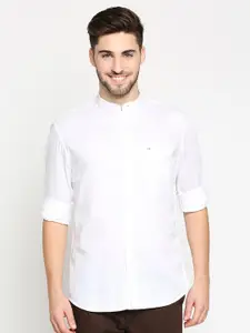 Basics Men White Slim Fit Casual Shirt