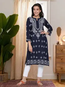 PARAMOUNT CHIKAN Embroidered Chikankari Ethnic Motifs Kurta