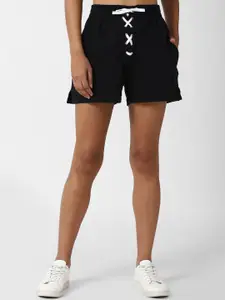 FOREVER 21 Women Black Regular Fit Cotton Shorts