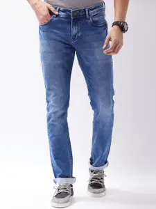 Oxemberg Men Blue Lean Slim Fit Light Fade Jeans