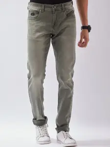Oxemberg Men Grey Lean Slim Fit Light Fade Jeans