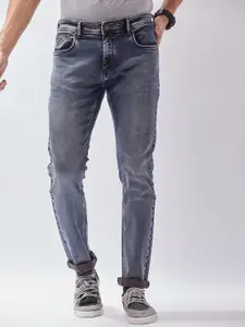 Oxemberg Men Blue Lean Slim Fit Light Fade Jeans