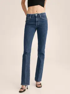 MANGO Women Blue Solid Jeans