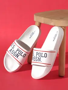 U.S. Polo Assn. U.S.Polo Assn. Men White Printed Sliders