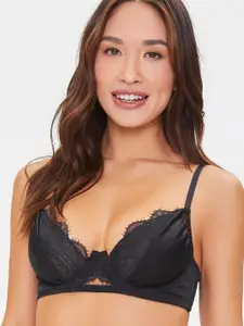 FOREVER 21 Black Laced Non-Wired Non Padded All Day Comfort Everyday Bra