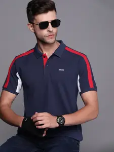 Ducati Men Navy Blue Polo Collar Pure Cotton T-shirt
