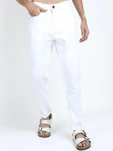 HIGHLANDER Men White Slim Fit Mid Rise Stretchable Jeans