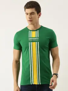 PETER ENGLAND UNIVERSITY Men Green Brand Logo Printed T-shirt