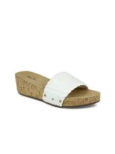Inc 5 White Wedge Sandals