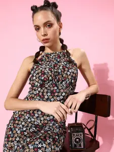 KASSUALLY Women Chic Multi-Coloured Floral Bustier Dress