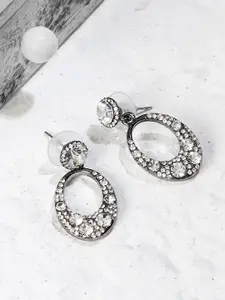 Kazo Women Grey Contemporary Drop Earrings