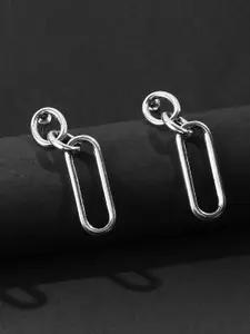 Kazo Silver-Toned Contemporary Drop Earrings