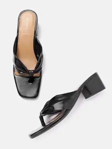 Allen Solly Women Black Solid Knot Detail Block Heels
