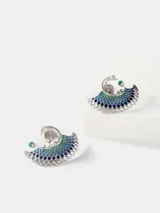 SHAYA Women Silver-Toned Studs Earrings