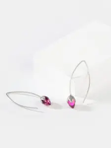 SHAYA Silver-Toned Contemporary Drop Earrings