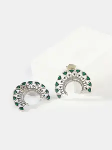SHAYA Women Silver-Toned Studs Earrings