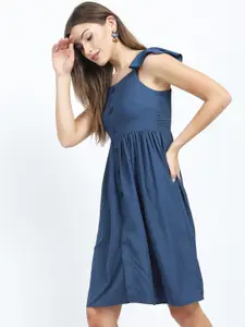 Tokyo Talkies Blue Knee Length Dress