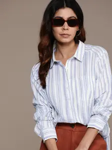 The Roadster Lifestyle Co. Pure Cotton Striped Casual Shirt