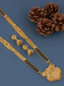Brandsoon One Gram Gold Plated Mangalsutra with Earring Set