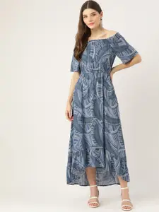 Aaruvi Ruchi Verma Blue Off-Shoulder Midi Dress