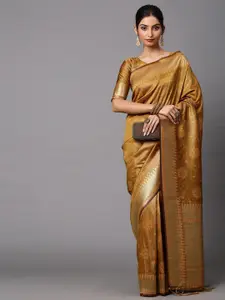 Mitera Mustard Woven Design Saree