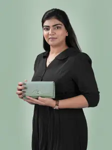 Mochi Green Textured Foldover Wallet