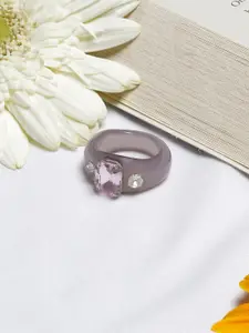 BEWITCHED Gold-Toned Mel Rhinestone-Studded Finger Ring