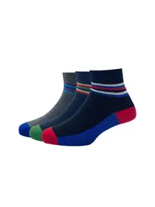Peter England Pack of 3 Men Patterned Cotton Ankle-Length Socks