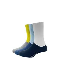 Peter England Men Pack of 3 Colourlocked Cotton Ankle Length Socks