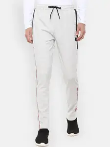 Louis Philippe ATHPLAY Men Grey Solid Pure Cotton Slim-Fit Track Pants