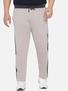 John Pride Men Grey Plus Size Solid Track Pant