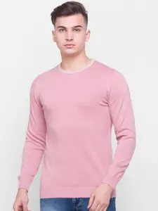 Globus Men Pink Solid Pure Cotton Pullover