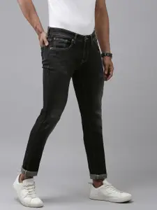 SPYKAR Men Black Skinny Fit Low-Rise Light Fade Stretchable Jeans