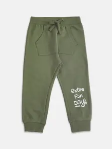 Pantaloons Baby Boys Olive Green Solid  Pure Cotton Joggers