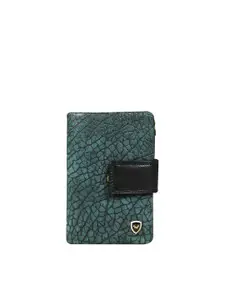 CALFNERO Women Black Textured Leather Two Fold Wallet