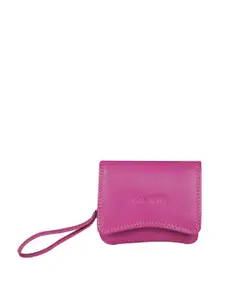 CALFNERO Women Pink Leather Three Fold Wallet
