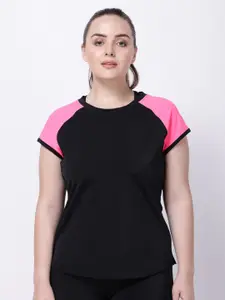 STUDIOACTIV Women Black & Pink T-shirt