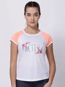 STUDIOACTIV Women White Typography Printed T-shirt