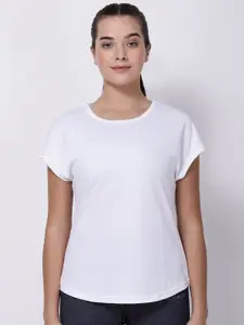 STUDIOACTIV Women White Solid Sports T-shirt