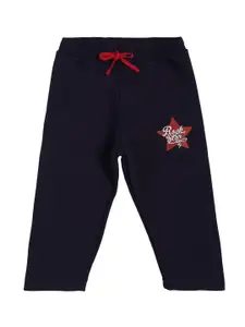 Bodycare Kids Infant Boys Navy Blue Solid Cotton Track Pants