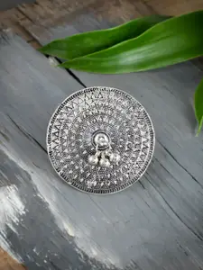 Silvermerc Designs Oxidised Silver-Plated Finger Ring