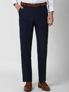 Van Heusen Men Navy Blue Formal Trousers