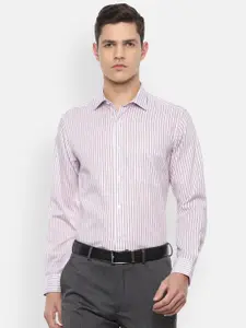 Louis Philippe Men Maroon Slim Fit Pure Cotton Formal Shirt