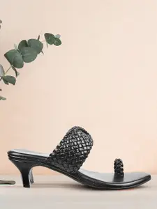 Metro Black Kitten Sandals