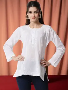 PARAMOUNT CHIKAN Women Embroidered Lucknowi Chikankari Cotton Kurti