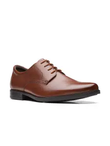 Clarks Men Brown Solid Leather Derbys Shoes